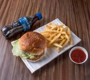 Aloo Tikki Burger + French Fries + Coke (300 Ml)             
