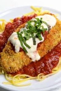 Parmigiana Cutlet Baked Spaghetti Veg/Chi Al Olio [ Baked, Chicken Or Veg Ricotta Herbed Cutlets]