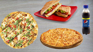 6slices Sweetcorn Pizza+ 6Slices Veg Lovers Pizza+ Grilled Veg Sandwich