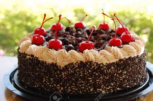 Eggless black forest cake