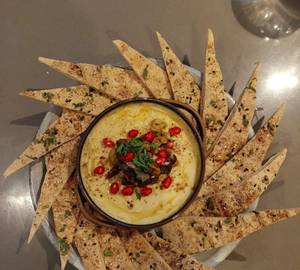 Hummus Layered with Pesto & Feta