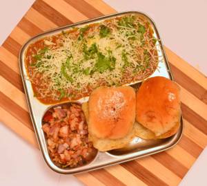 Cheese pav bhaji