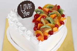 Love You Fruit Heart Cake