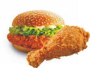 Chicken Burger + Fried Chicken (1pc )