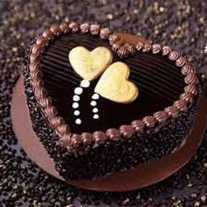 Dark chocolate heart shape cake -675 gms(with egg)