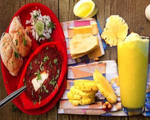 Butter Pav Bhaji + Pineapple Ice cream Sharbat