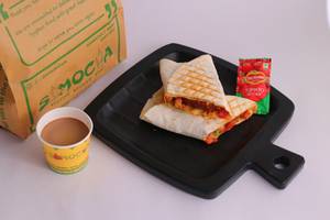 Hot Coffee + Jalapeno Veggie Wrap