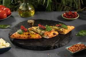 Stuffed Pizza Bread - Pesto and Sundried Tomato with Vegan Cheese