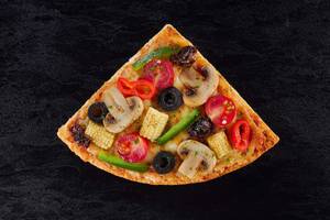 Verdant Veggie Mosaic Pizza Slice