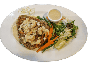 Almond Fish And Prawn Steak