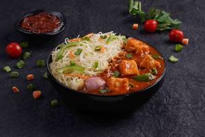 Paneer Manchurian Dry With Cheese Noodles