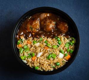Fried Rice + Veg Manchurian