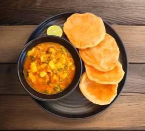 Aloo Matar Sabji +  Poori