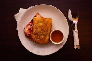 French Toast Stuffed With Cream Cheese And Raspberry Filling