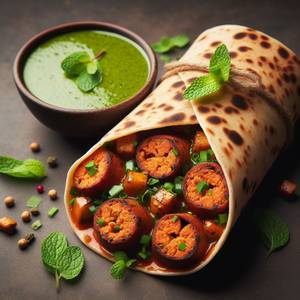 Bhuna Soya Chaap Roll