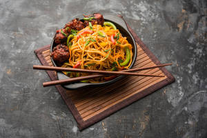 Chow mein with manchurian                                                                                                                                