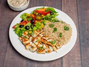Grilled Paneer Salad With Brown Rice