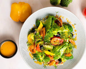Grilled Prawns With Broccoli And Greens