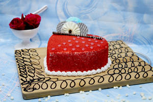 Red Velvet Heart  Cakes (Eggless)