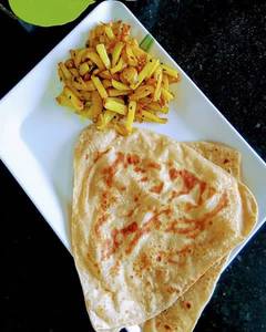 Paratha(2)+aloo Bhujia In 250ml Jar+salad+achar