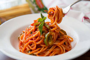 Spaghetti Pasta In Mixed Sauce