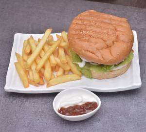 Aaloo Tikki Burger + Fries