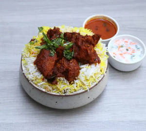 Chicken fry piece biryani