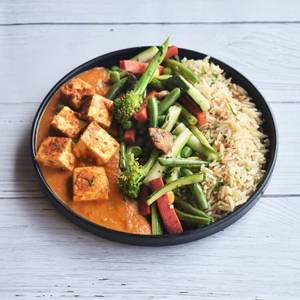 Brown Rice Tofu Curry & Sauted Veggies
