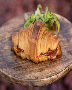 Mayonnaise And Bacon Croissant Sandwich