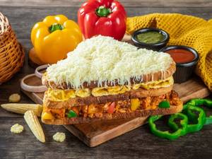 Chicken Cheese Makhani Club Grilled Sandwich