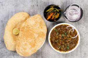 Chole [250ML] + 2 Bhature + Pickle + Salad