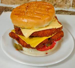 Fried Chicken Cheese Burger Double Patty