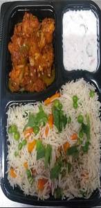 Veg Pulao+gobi Mun Dry+onion Raitha(combo)