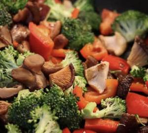 Grilled Mushrooms, Zucchini, Exotic Veggies, Olive Oil, Lemon Butter Sauce
