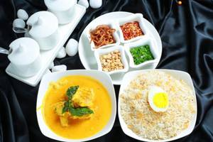 Prawns Burmese Khow Suey With Burnt Garlic Rice