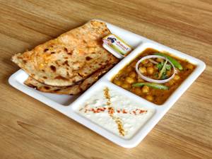 Paneer Paratha(2)+ Chana Masala+ Curd+ Butter + Pickle