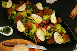 Boiled Egg Caesar Salad