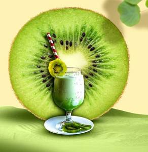Fresh Kiwi Fruity Milkshakes