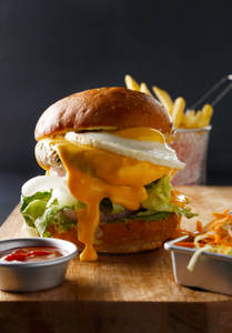 Pulled Chicken Tikka Burger