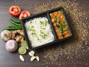 Chole Masala + Steamed Rice