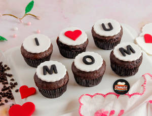 Mother's Day Special I Love You Mom Chocolate Cupcake (6 Pieces)