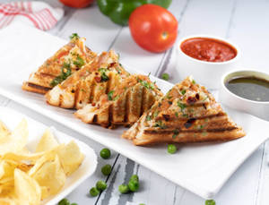 Aloo Mutter Cheese Grilled Sandwich