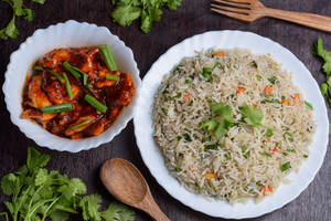 Dragon Chicken + Veg Fried Rice / Veg Noodles      