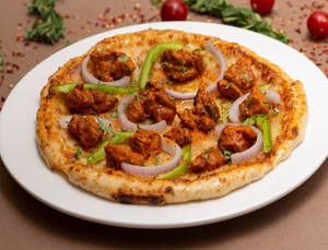 7" Chicken Tandoori Pizza (serves with sauce,seasoning)
