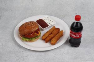 Chicken Burger + Chiken Brest Strips [4 Pieces] Coke [250 Ml ]