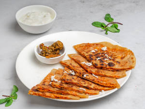 1 Jumbo Desi Ghee Paneer Paratha With Curd & Pickle