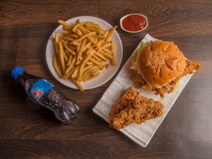 Chicken Burger With Fried Chicken Combo