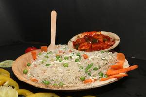Veg Fried Rice With Chilli Paneer (3 Pcs)