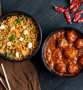 Manchurian + Fried Rice