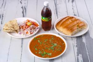 4 Pav + Butter Bhaji + Salad + Papad + Jeeru Masala Cold Beverage [200ML]